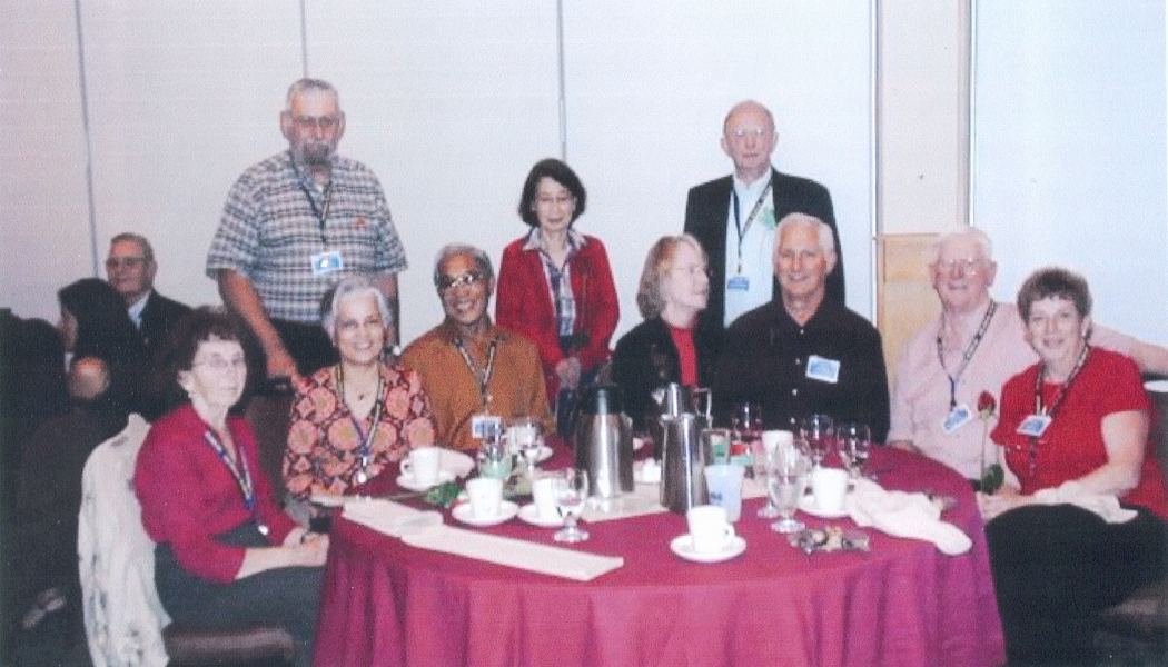 Catherine Onofrey (seated) Dan Onofrey (standing) Lucana McLoy (seated) in front of Dan, MackieMcLoy seated, Masako Wiseman, Len Wiseman (standing), Paul and Sharon Cusato, Earl and Gerri Price